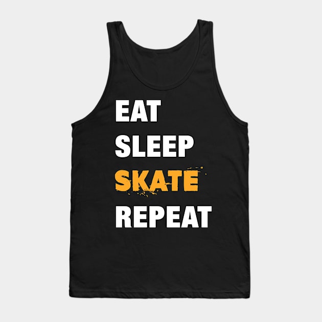 Eat, Sleep, Skate, Repeat Funny Cute Gift Tank Top by koalastudio